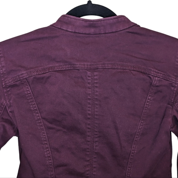 White House Black Market Mulberry Brandy Wine Military Style Jacket XS 💜✨ - Picture 8 of 11